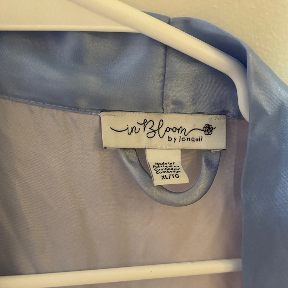 Elegant Blue Satin Robe - Picture 2 of 3